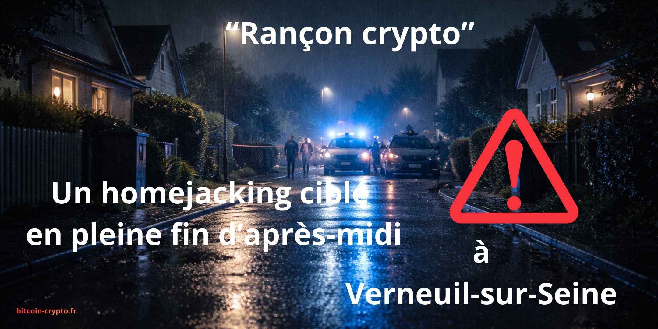 Rançon crypto: Une famille séquestrée à Verneuil-sur-Seine